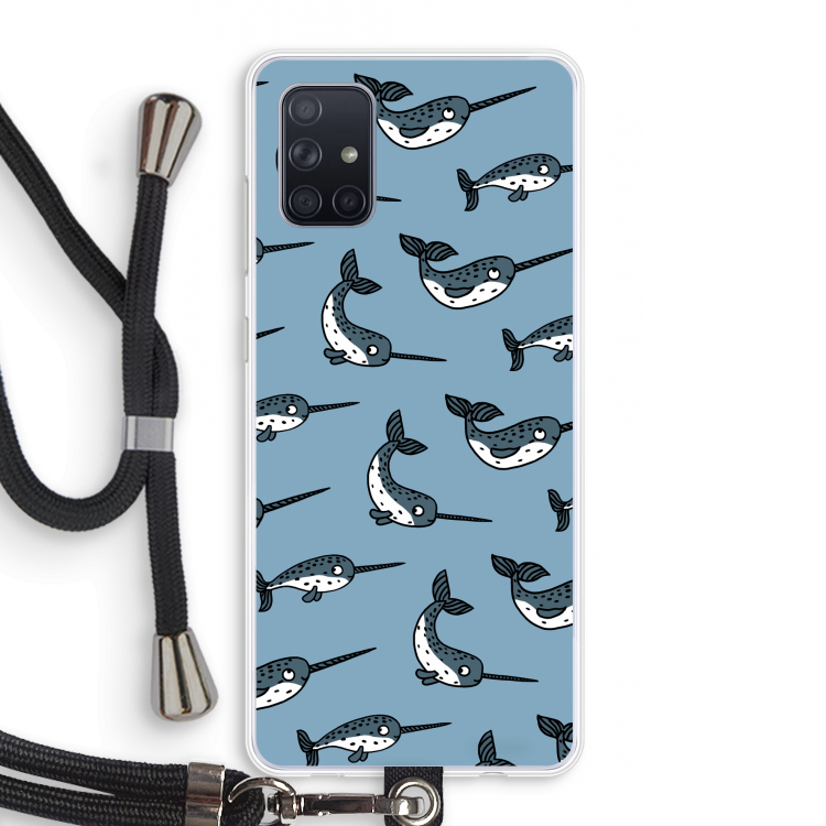 Narwhal: Samsung Galaxy A71 Transparant Hoesje met koord
