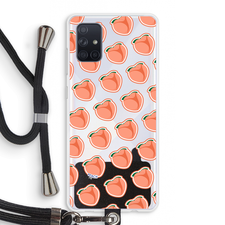 Just peachy: Samsung Galaxy A71 Transparant Hoesje met koord
