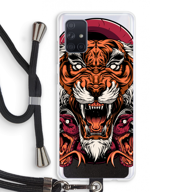 Tiger and Rattlesnakes: Samsung Galaxy A71 Transparant Hoesje met koord