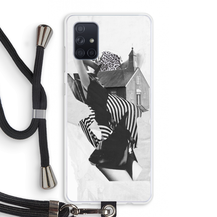 House: Samsung Galaxy A71 Transparant Hoesje met koord