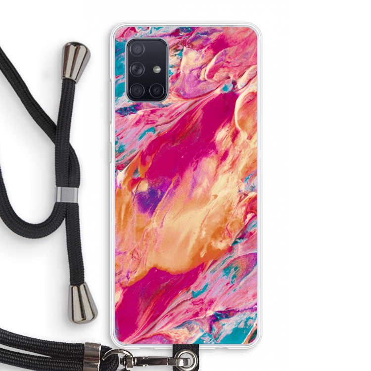 Pastel Echoes: Samsung Galaxy A71 Transparant Hoesje met koord