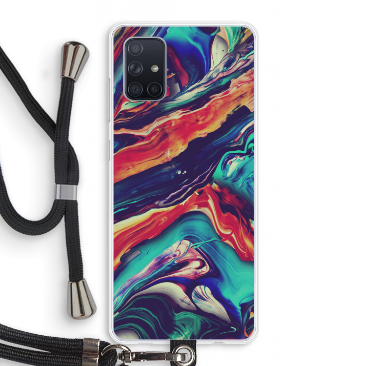 Chameleon Sun: Samsung Galaxy A71 Transparant Hoesje met koord