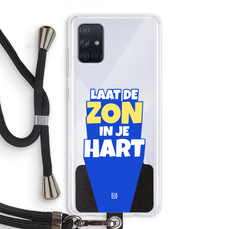 Laat de zon in je hart: Samsung Galaxy A71 Transparant Hoesje met koord