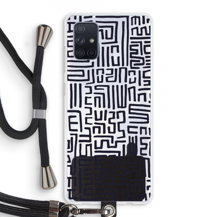 Moroccan Print: Samsung Galaxy A71 Transparant Hoesje met koord