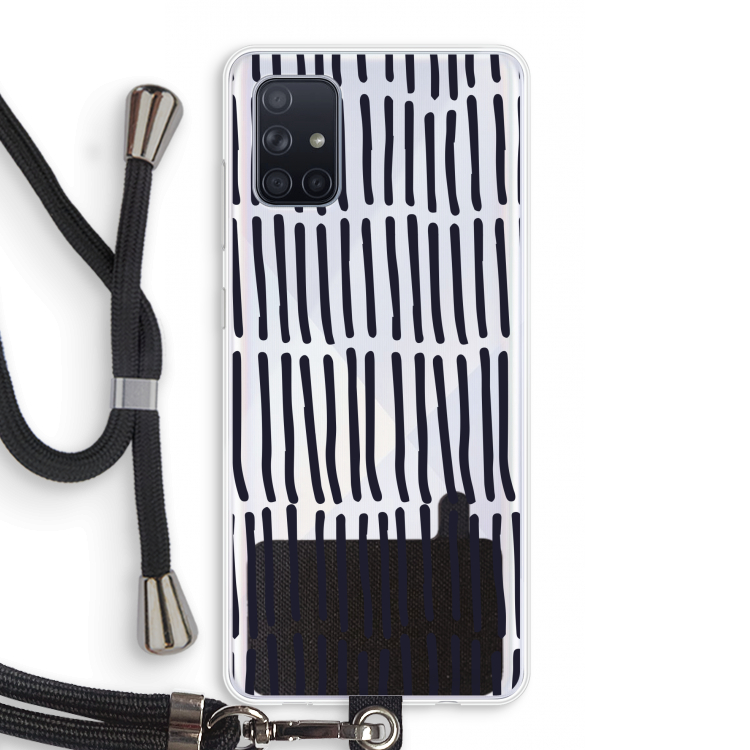 Moroccan stripes: Samsung Galaxy A71 Transparant Hoesje met koord