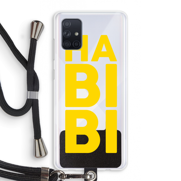 Habibi Blue: Samsung Galaxy A71 Transparant Hoesje met koord