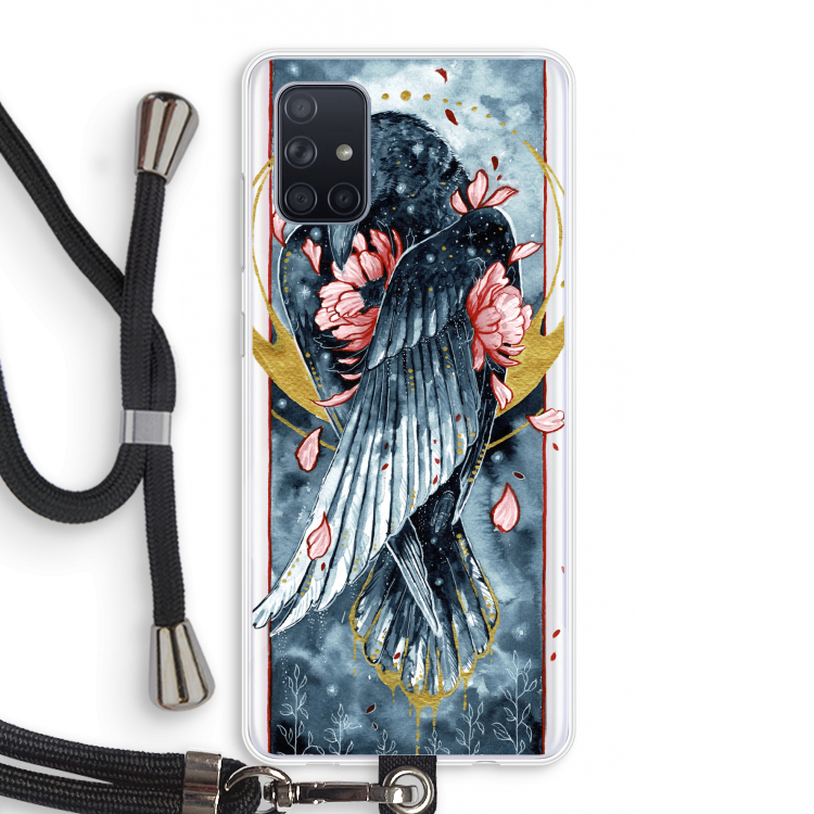 Golden Raven: Samsung Galaxy A71 Transparant Hoesje met koord
