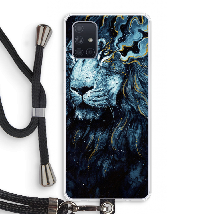 Darkness Lion: Samsung Galaxy A71 Transparant Hoesje met koord