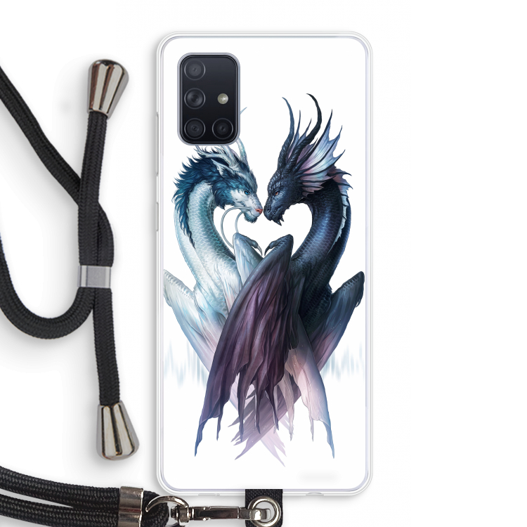 Yin Yang Dragons: Samsung Galaxy A71 Transparant Hoesje met koord