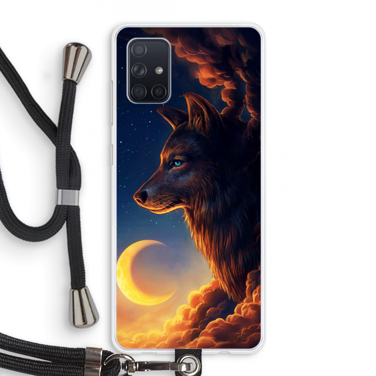 Night Guardian: Samsung Galaxy A71 Transparant Hoesje met koord
