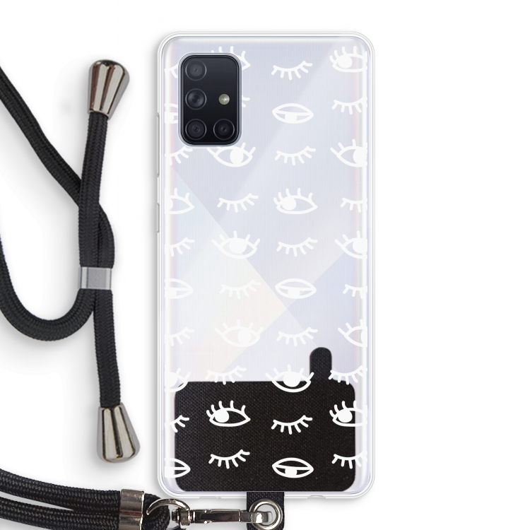 Eye pattern #3: Samsung Galaxy A71 Transparant Hoesje met koord