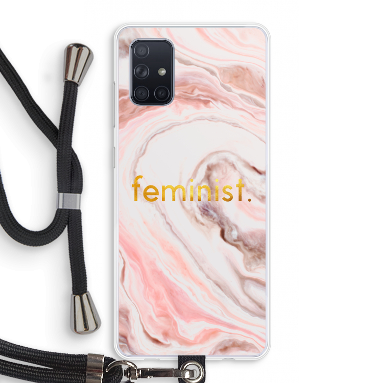 Feminist: Samsung Galaxy A71 Transparant Hoesje met koord