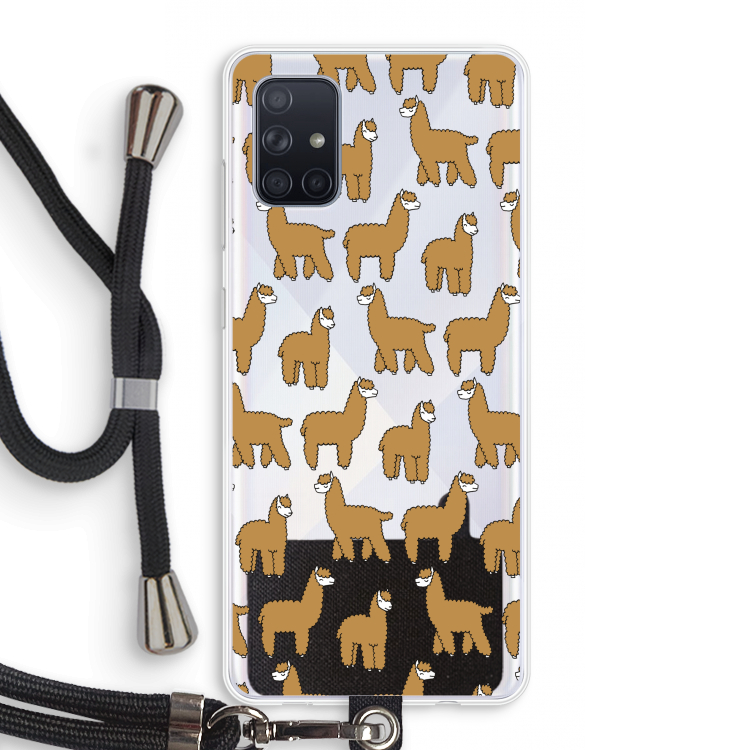Alpacas: Samsung Galaxy A71 Transparant Hoesje met koord