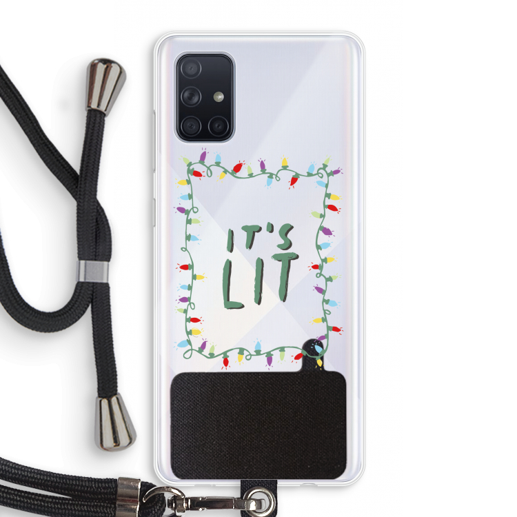 It's Lit: Samsung Galaxy A71 Transparant Hoesje met koord