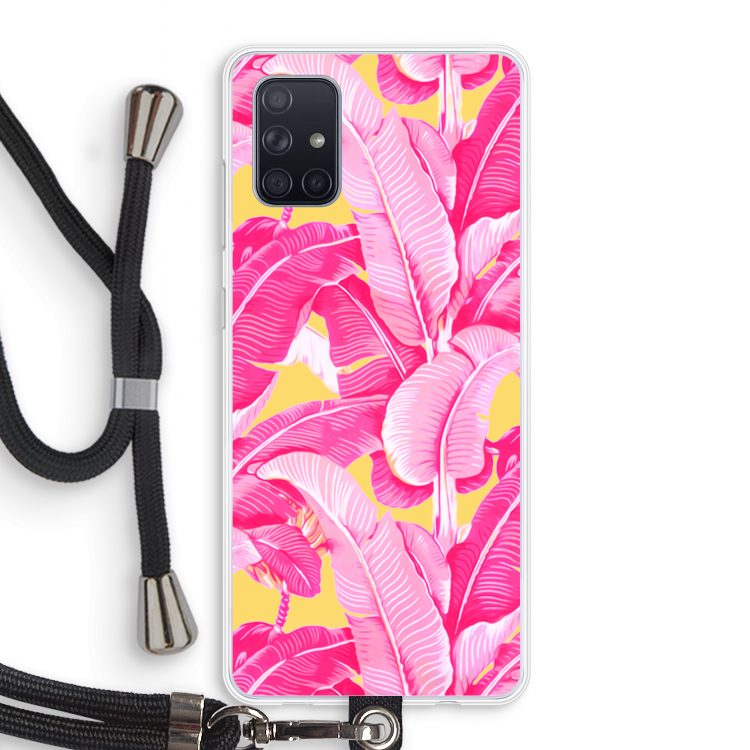 Pink Banana: Samsung Galaxy A71 Transparant Hoesje met koord