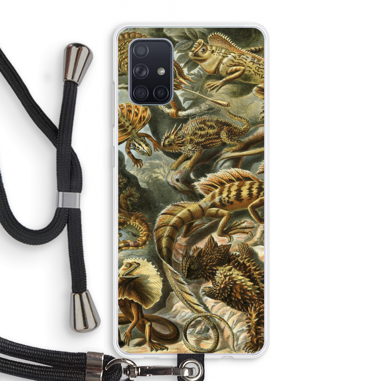 Haeckel Lacertilia: Samsung Galaxy A71 Transparant Hoesje met koord