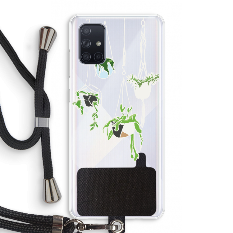 Hang In There: Samsung Galaxy A71 Transparant Hoesje met koord