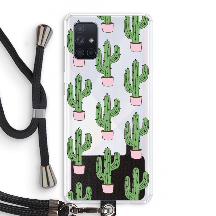 Cactus Lover: Samsung Galaxy A71 Transparant Hoesje met koord