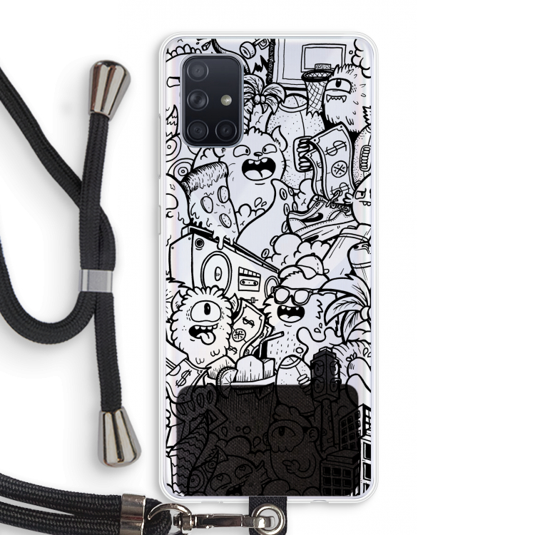 Vexx Black City : Samsung Galaxy A71 Transparant Hoesje met koord