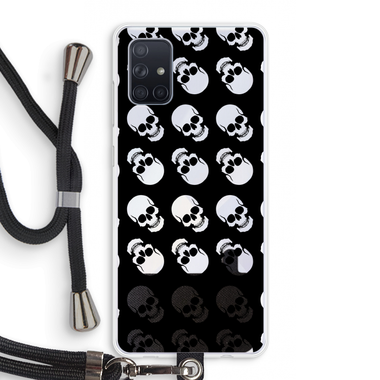 Musketon Skulls: Samsung Galaxy A71 Transparant Hoesje met koord