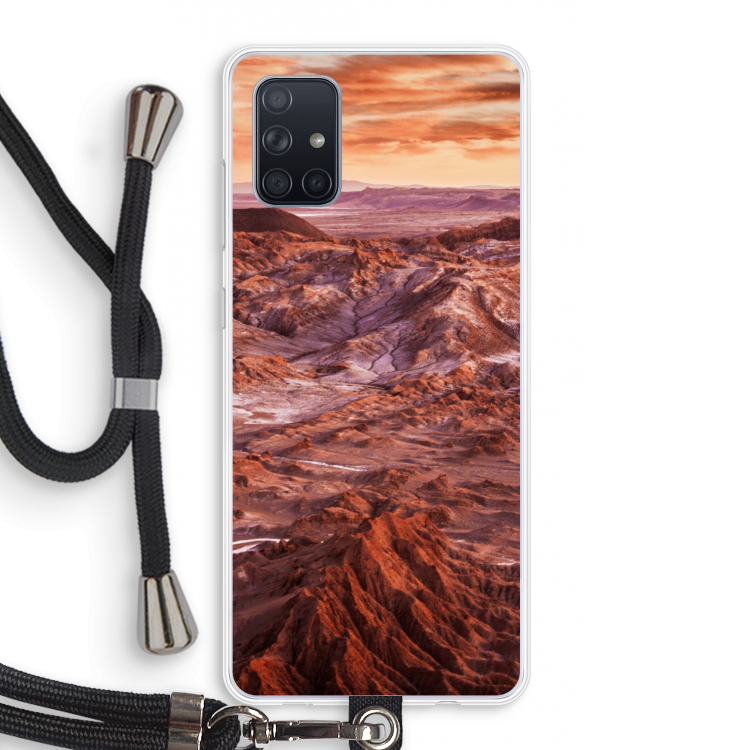 Mars: Samsung Galaxy A71 Transparant Hoesje met koord
