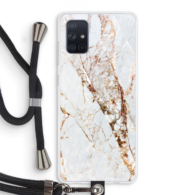 Goud marmer: Samsung Galaxy A71 Transparant Hoesje met koord