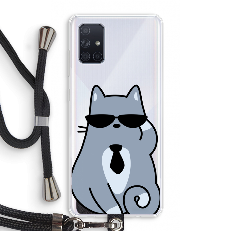 Cool cat: Samsung Galaxy A71 Transparant Hoesje met koord