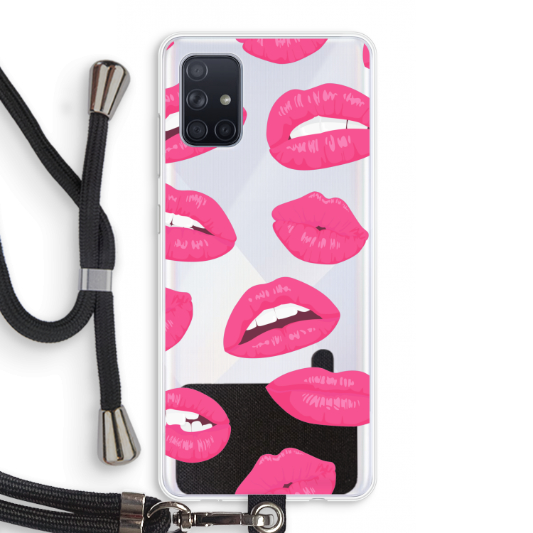 Bite my lip: Samsung Galaxy A71 Transparant Hoesje met koord