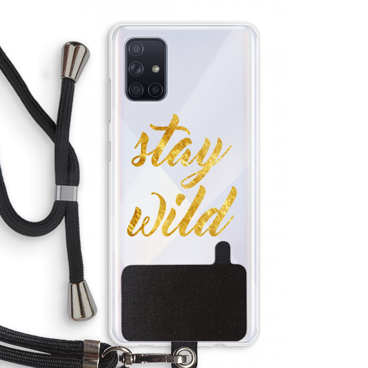 Stay wild: Samsung Galaxy A71 Transparant Hoesje met koord