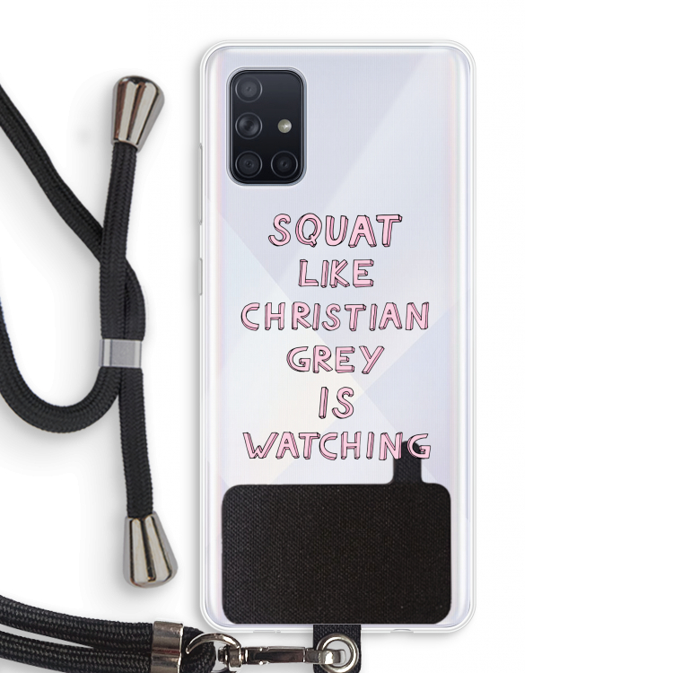 Christian Grey: Samsung Galaxy A71 Transparant Hoesje met koord