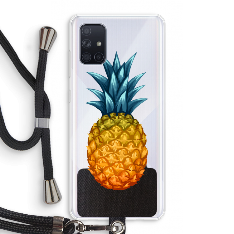 Grote ananas: Samsung Galaxy A71 Transparant Hoesje met koord