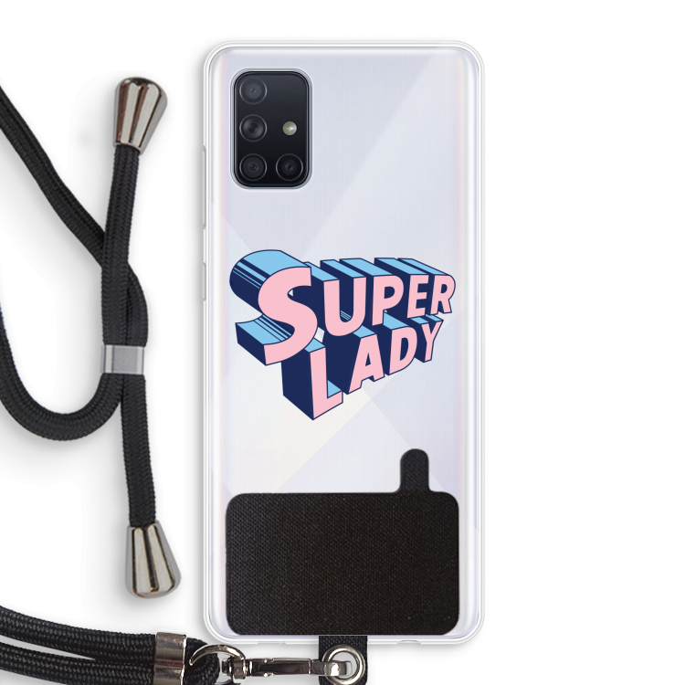 Superlady: Samsung Galaxy A71 Transparant Hoesje met koord