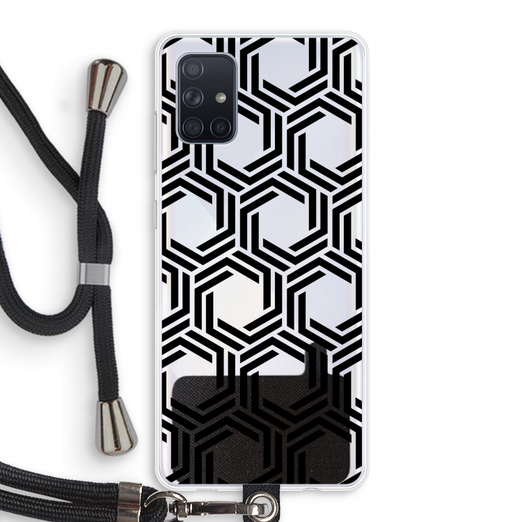 Geometrisch patroon: Samsung Galaxy A71 Transparant Hoesje met koord