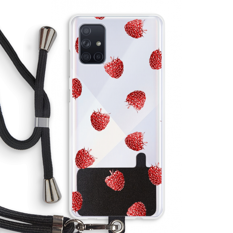 Framboosjes: Samsung Galaxy A71 Transparant Hoesje met koord