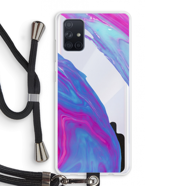 Zweverige regenboog: Samsung Galaxy A71 Transparant Hoesje met koord