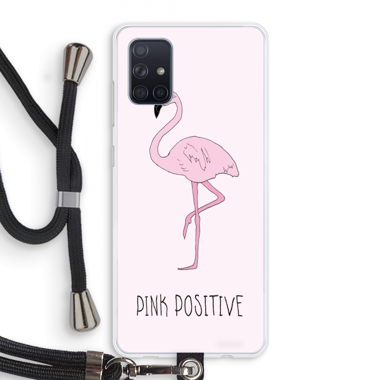 Pink positive: Samsung Galaxy A71 Transparant Hoesje met koord