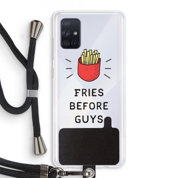 Fries before guys: Samsung Galaxy A71 Transparant Hoesje met koord