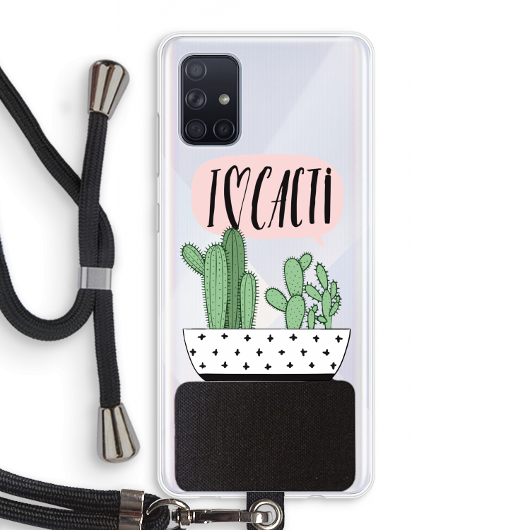I love cacti: Samsung Galaxy A71 Transparant Hoesje met koord