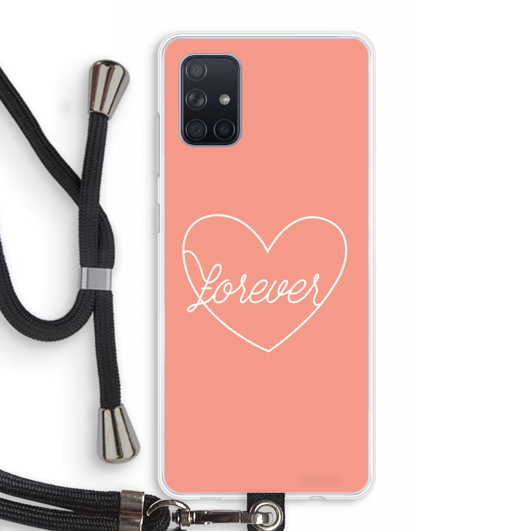 Forever heart: Samsung Galaxy A71 Transparant Hoesje met koord