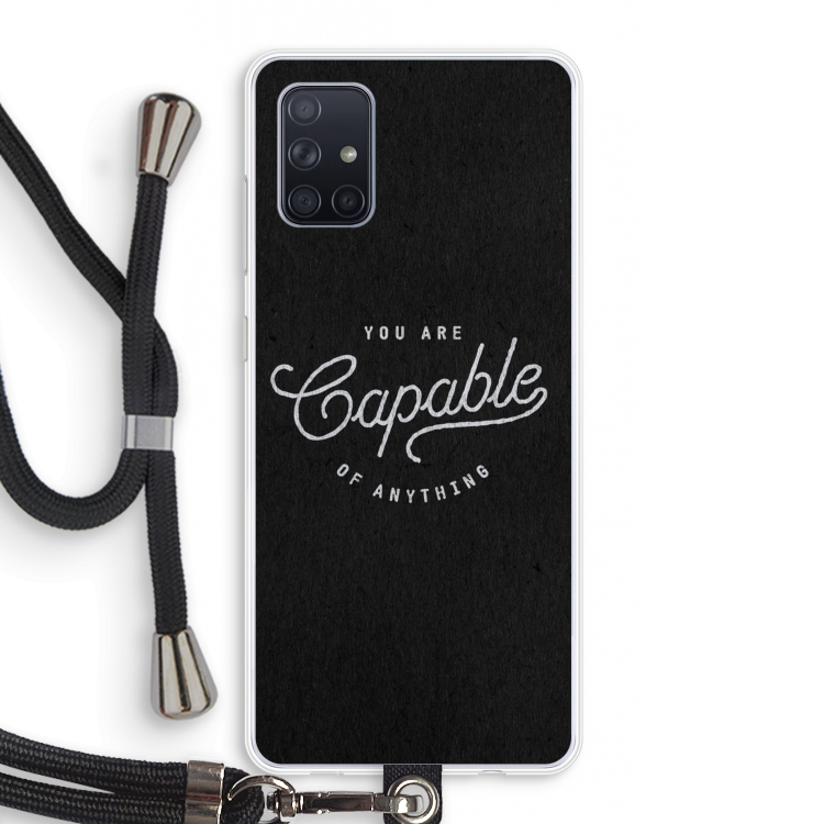 Capable: Samsung Galaxy A71 Transparant Hoesje met koord