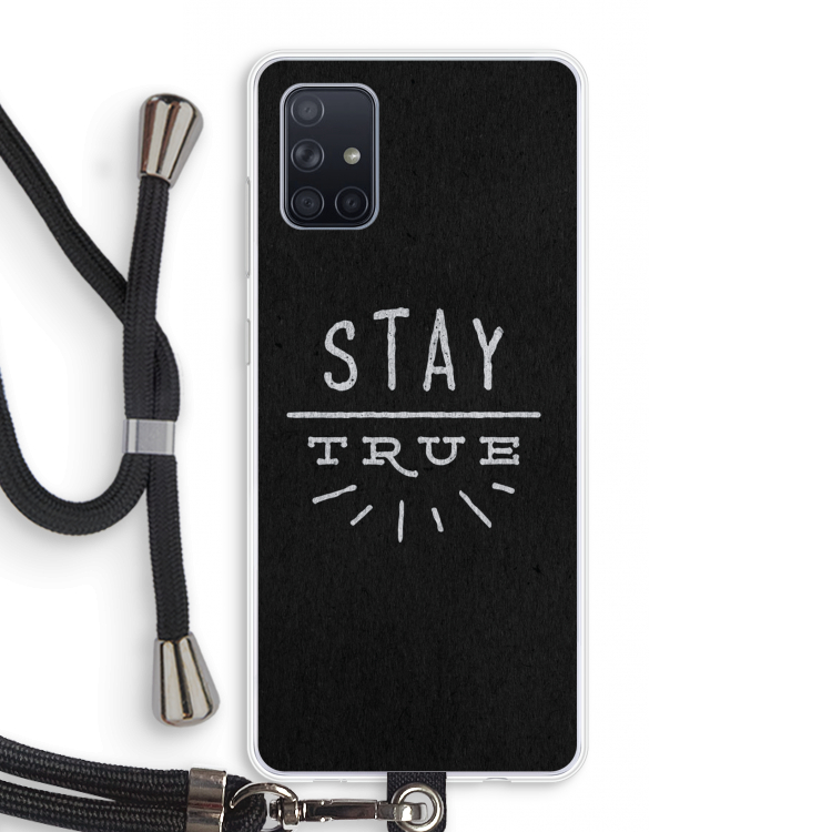 Stay true: Samsung Galaxy A71 Transparant Hoesje met koord