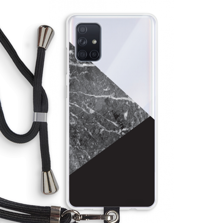 Combinatie marmer: Samsung Galaxy A71 Transparant Hoesje met koord