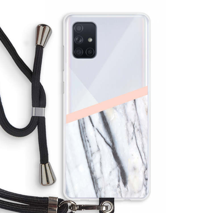 A touch of peach: Samsung Galaxy A71 Transparant Hoesje met koord