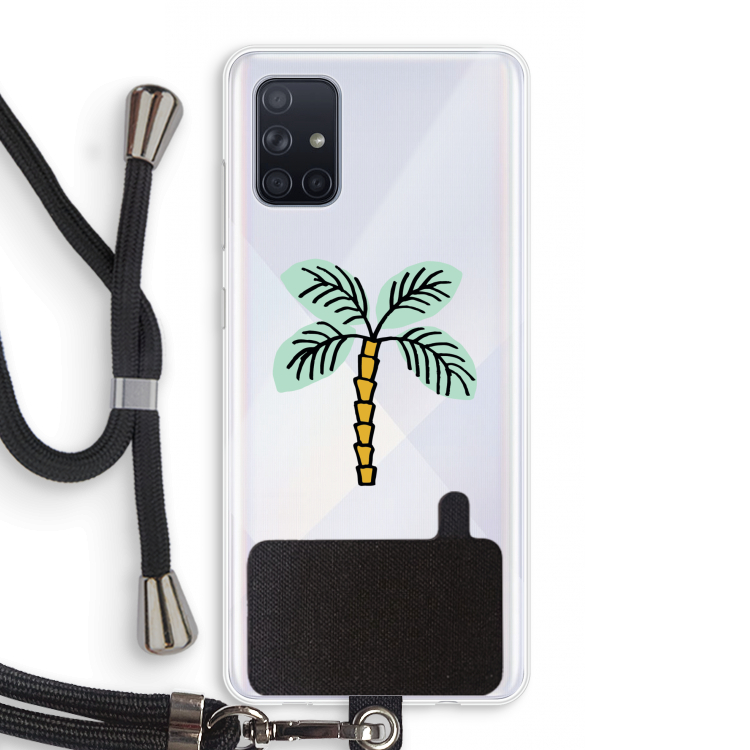 Palmboom: Samsung Galaxy A71 Transparant Hoesje met koord