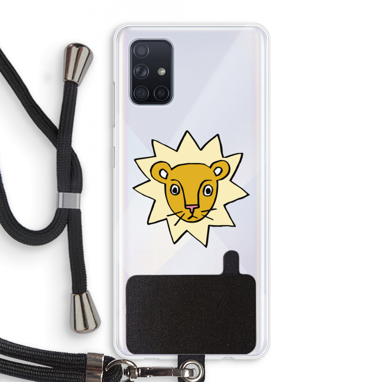 Kleine leeuw: Samsung Galaxy A71 Transparant Hoesje met koord
