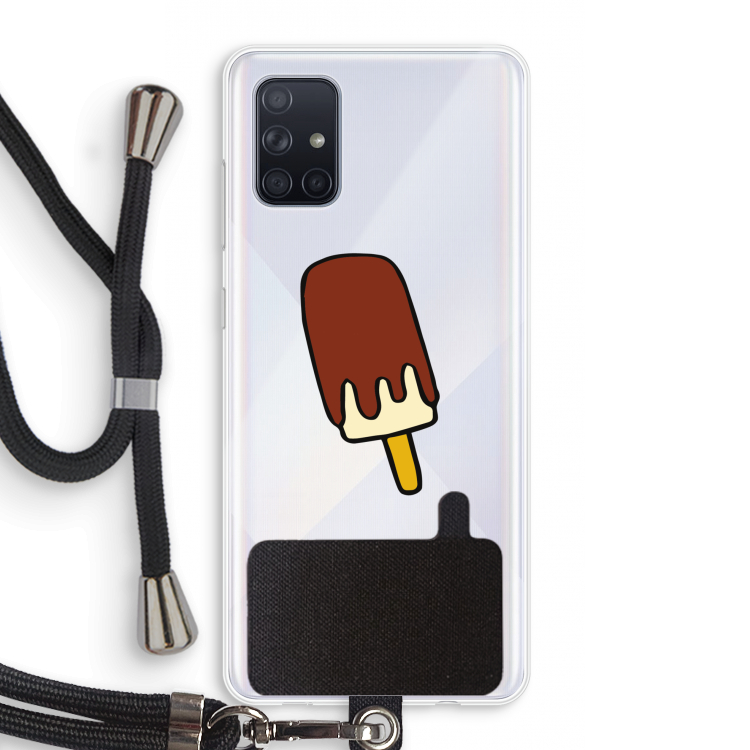 Frisco: Samsung Galaxy A71 Transparant Hoesje met koord