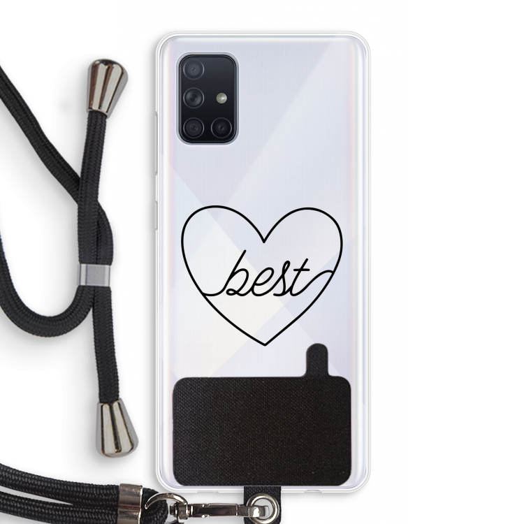 Best heart black: Samsung Galaxy A71 Transparant Hoesje met koord