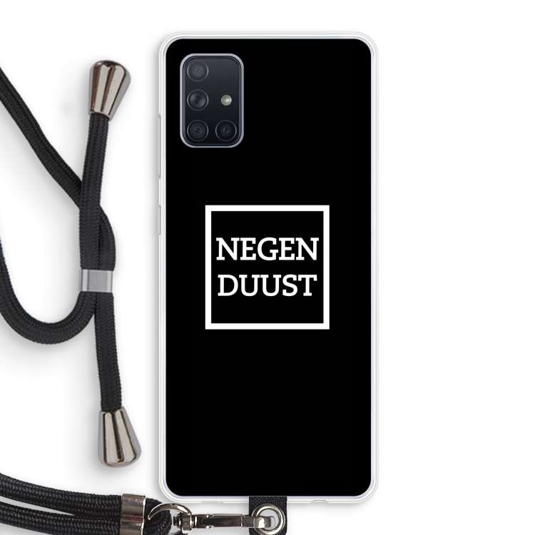 Negenduust black: Samsung Galaxy A71 Transparant Hoesje met koord