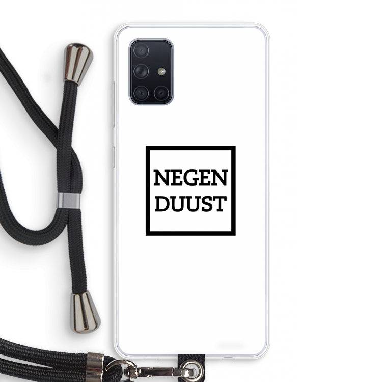 Negenduust vierkant: Samsung Galaxy A71 Transparant Hoesje met koord
