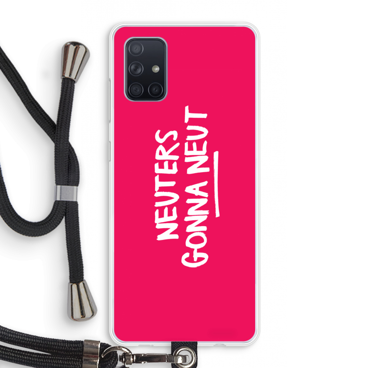 Neuters (roze): Samsung Galaxy A71 Transparant Hoesje met koord